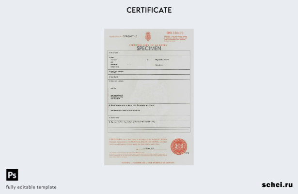 скачать в цифровом формате шаблон свидетельства об усыновлении в Генеральном ЗАГ